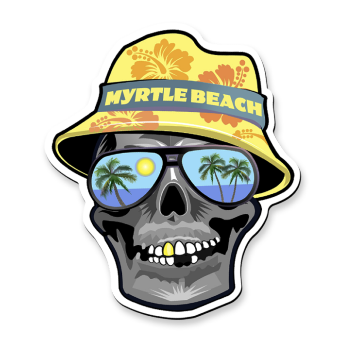 Comical vinyl magnet for Myrtle Beach tourists
