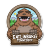 Colorful die-cut vinyl magnet featuring legendary Sasquatch in Tennessee
